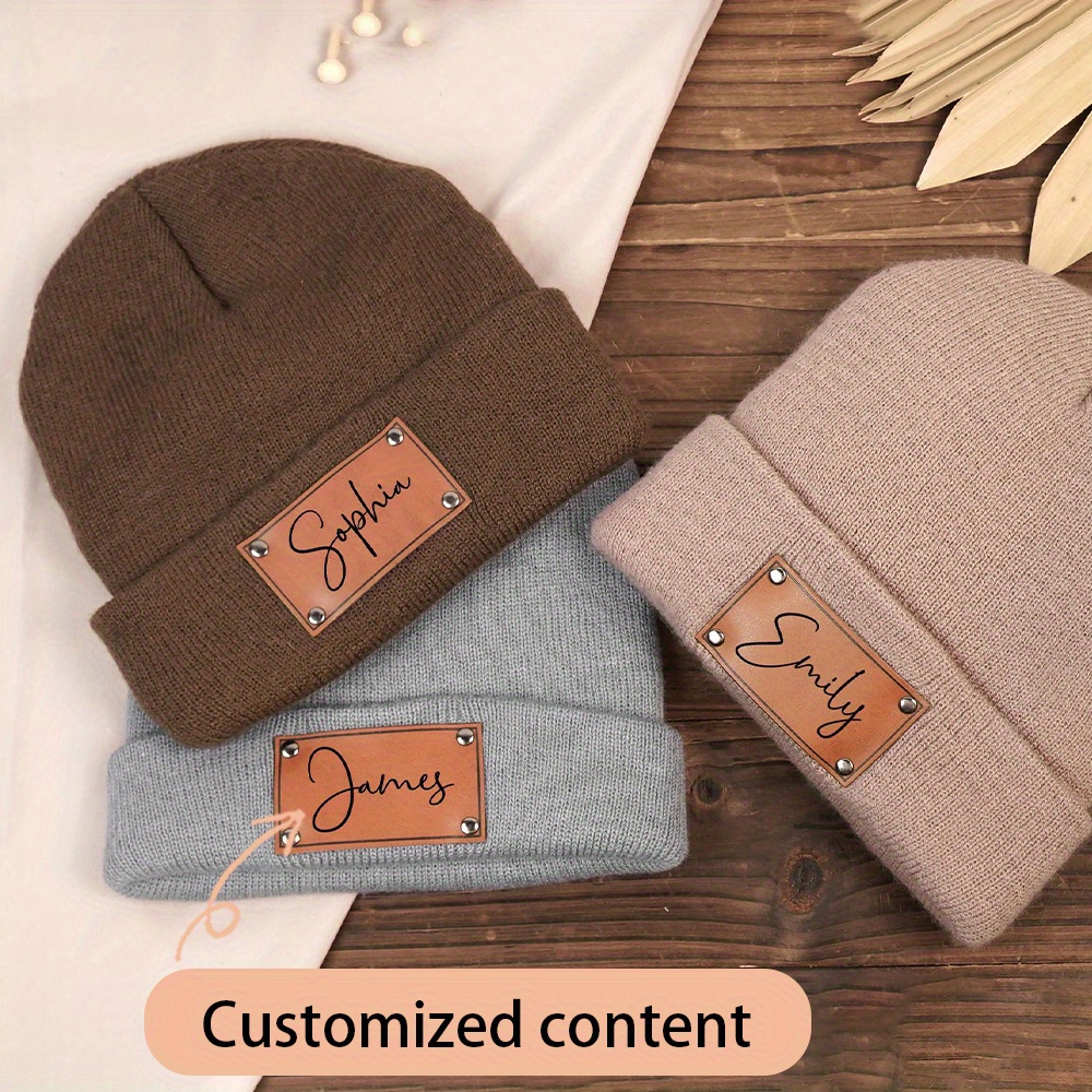 İsim Yazılı Özel Deri Etiketli - Beanie Cuffed Knit incelemesi ve fiyatı