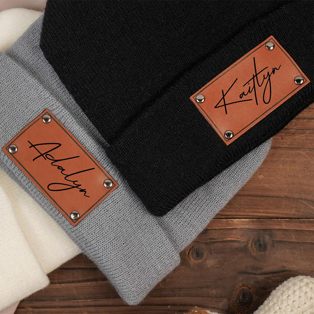 İsim Yazılı Özel Deri Etiketli - Beanie Cuffed Knit incelemesi ve fiyatı